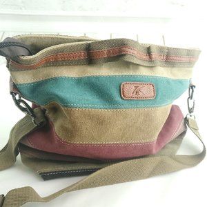 JellyYoo Womens Multicolor Colorblock Canvas Adjustable Strap Crossbody …